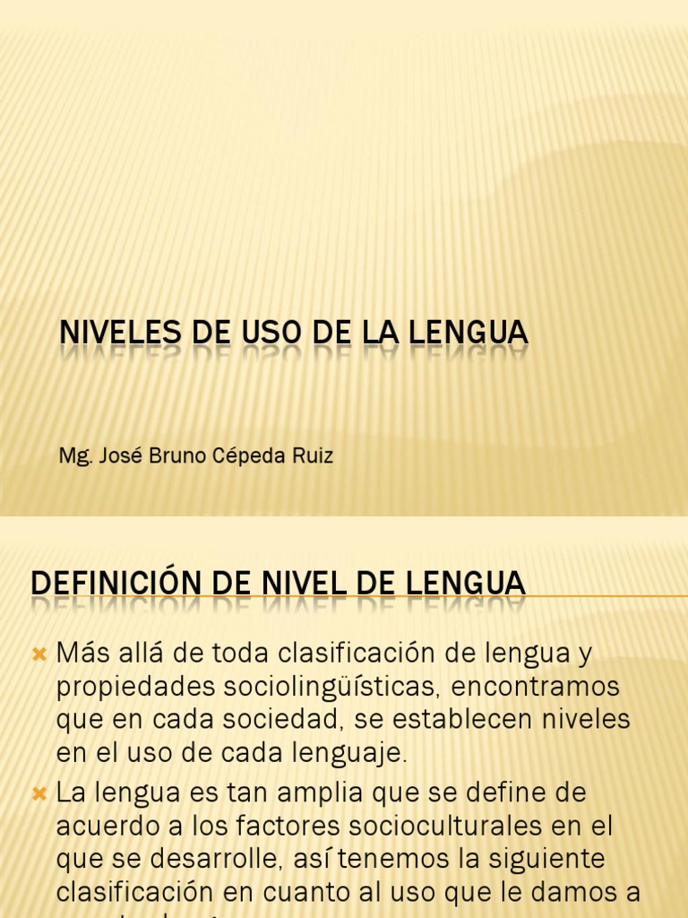 Niveles del Uso de la Lengua | PDF | Palabra | Pobreza
