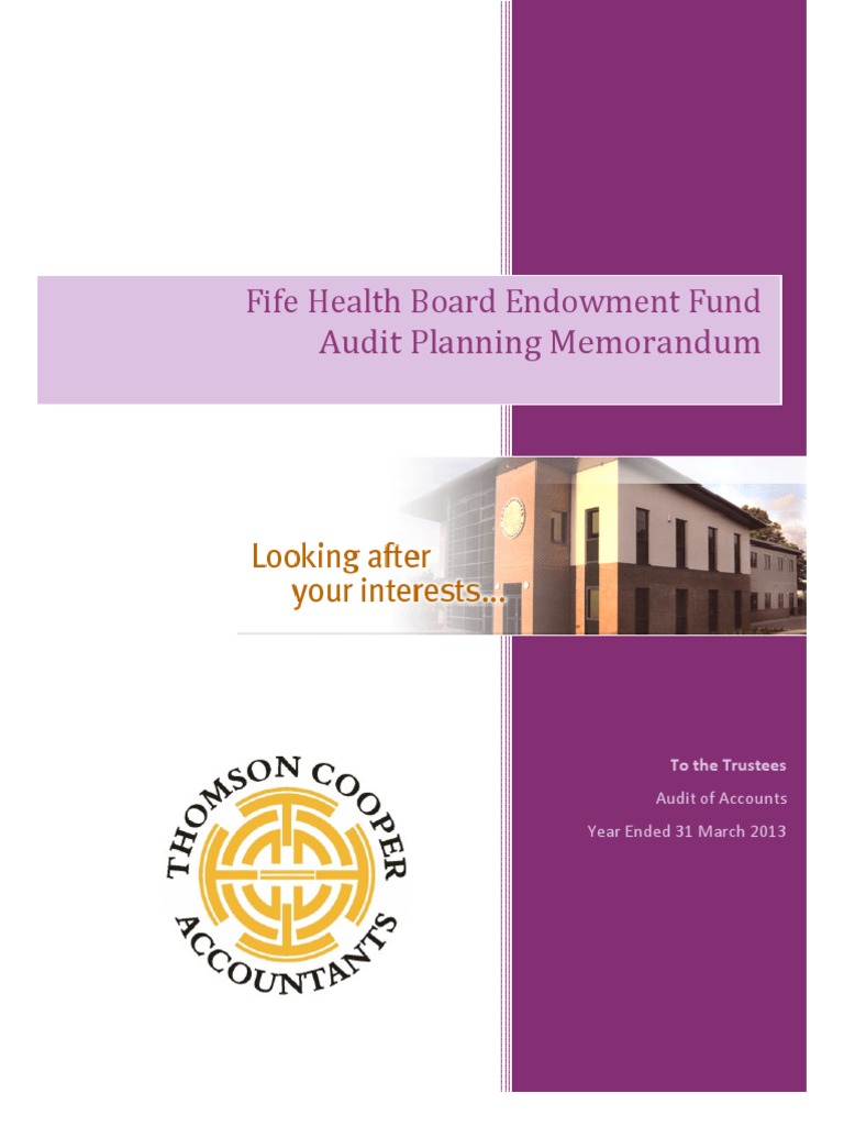 Audit Planning Memorandum Fife Health Board Endowment Fund PDF