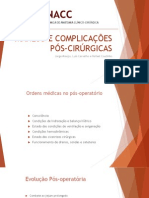 (Capacitação Interna) Manejo e Complicações Pós-Cirúrgicas