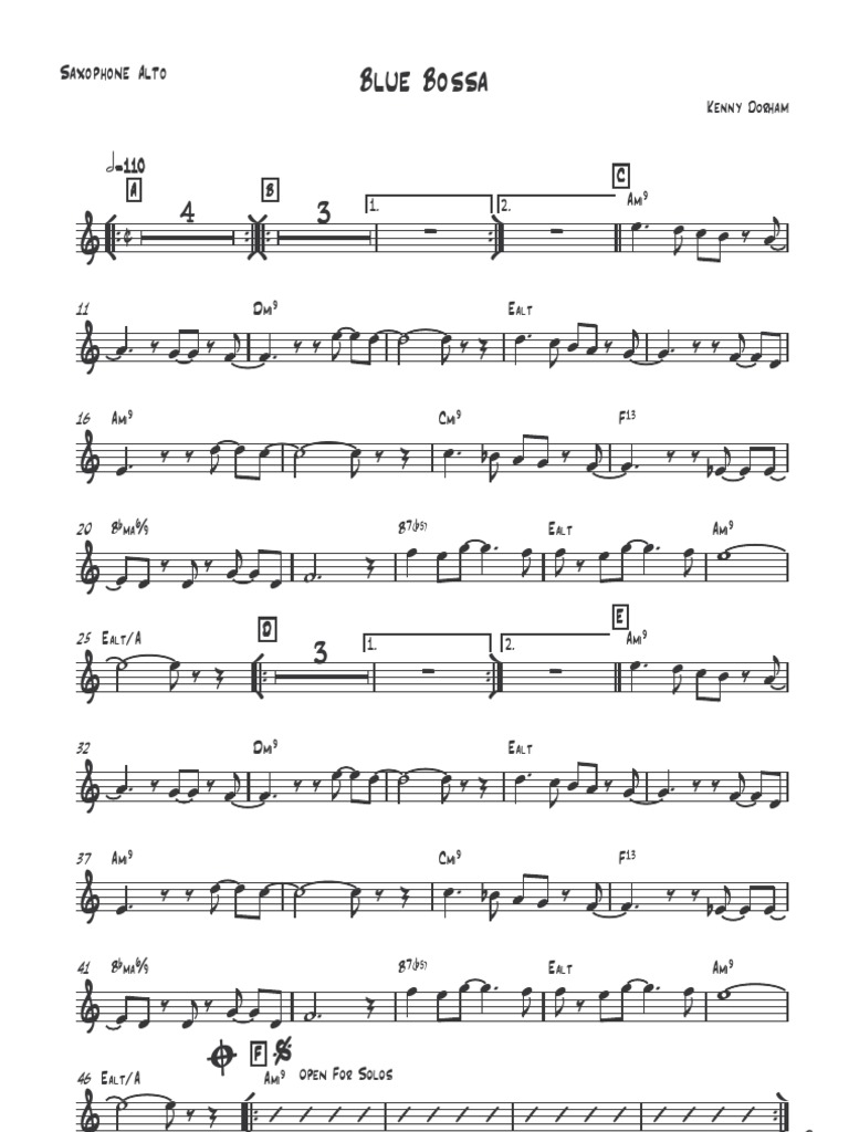 Blue Bossa Saxophone Alto 1 PDF