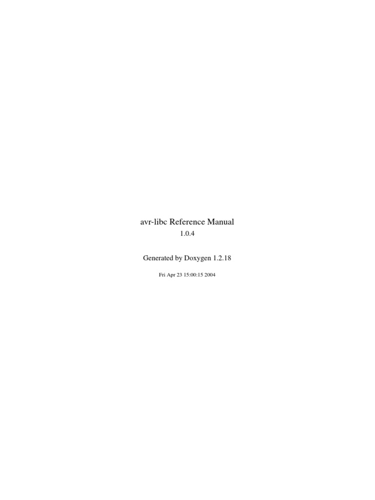 Avr Libc User Manual 1.0.4 | PDF | Booting | Random Access Memory