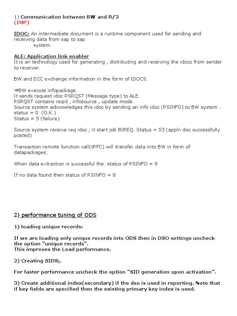 SAP BW Performance Tuning Guide | PDF | Cpu Cache | Data Buffer