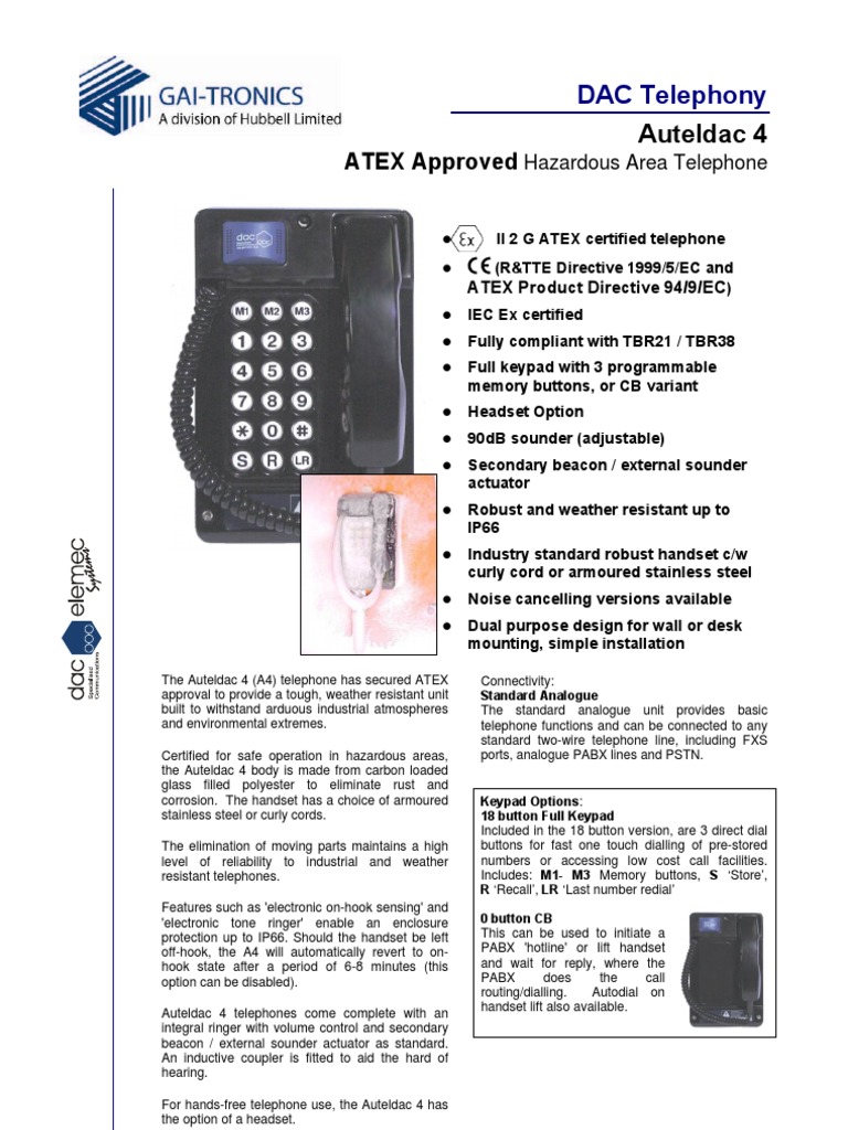 Telephone GAI Tronics | PDF | Telephone | Headphones
