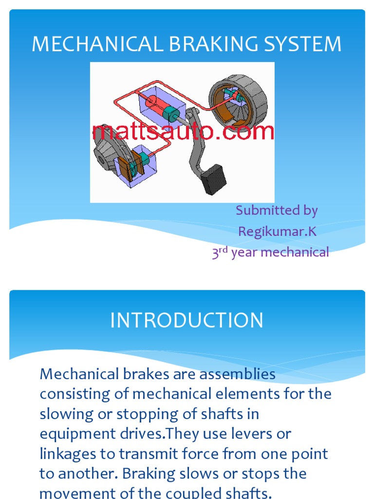 Mechanical Braking System | PDF | Brake | Transportation Engineering