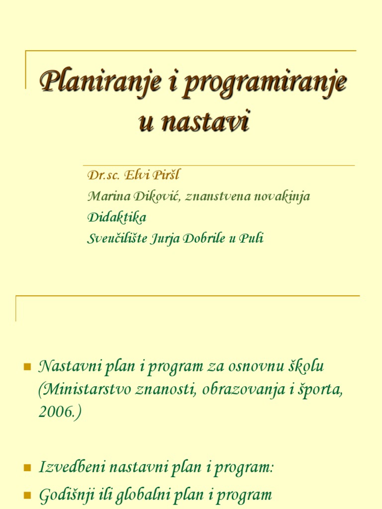 Planiranje I Programiranje | PDF