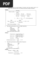 Financial Numericals Ratios