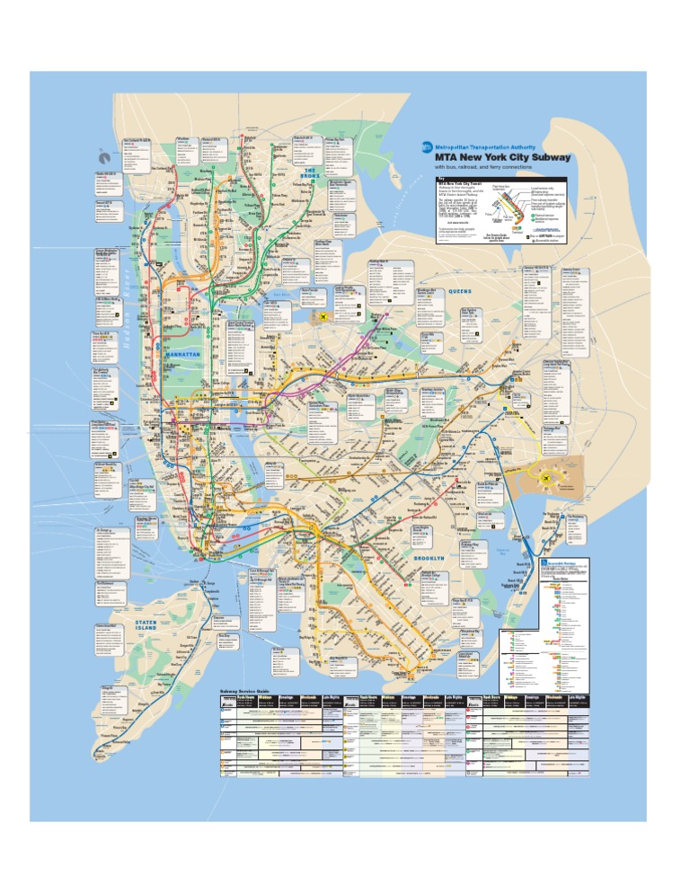 NYC Subway Map PDF Rapid Transit New York City