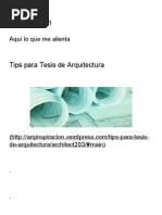 Tips para Tesis de Arquitectura _ Mi inspiración