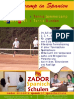 Tennis Sommercamp Spanien Poster
