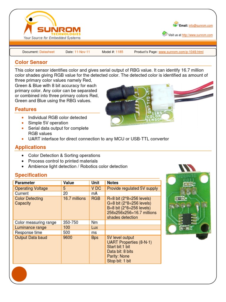 1185 Datasheet | PDF | Rgb Color Model | Color