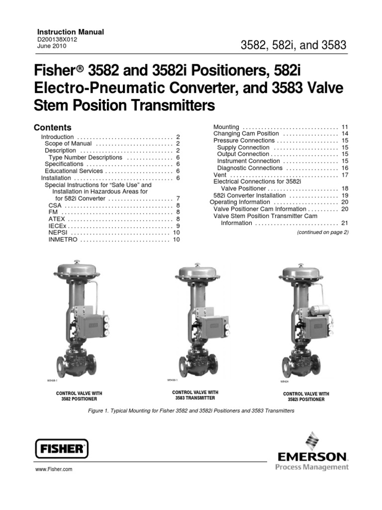 53208092 Fisher 3582 Control Valve Valve Electrical Wiring