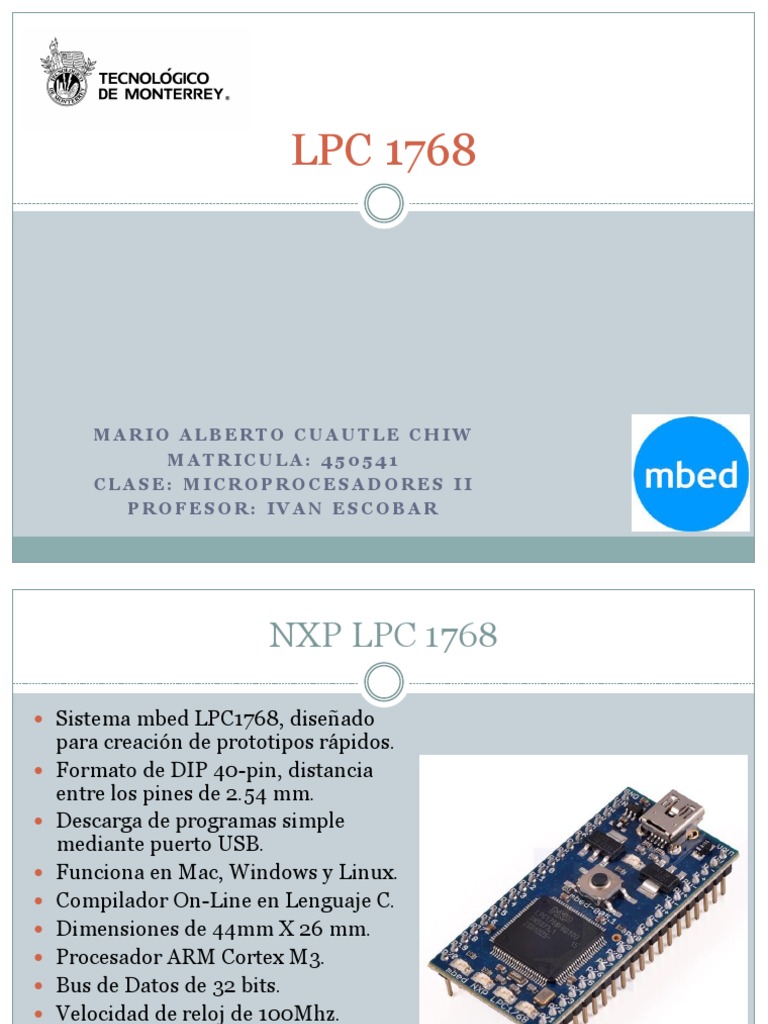 Presentación - LPC 1768 | PDF | USB | Protocolos de capa física