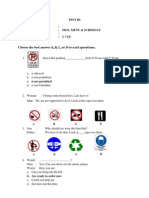 Choose The Best Answer A, B, C, or D To Each Questions.: Test Iii:: Sign, Menu & Schedule:: X TKR