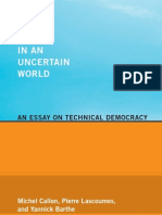 Michel Callon Et. Al, Acting in An Uncertain World: An Essay On Technical Democracy