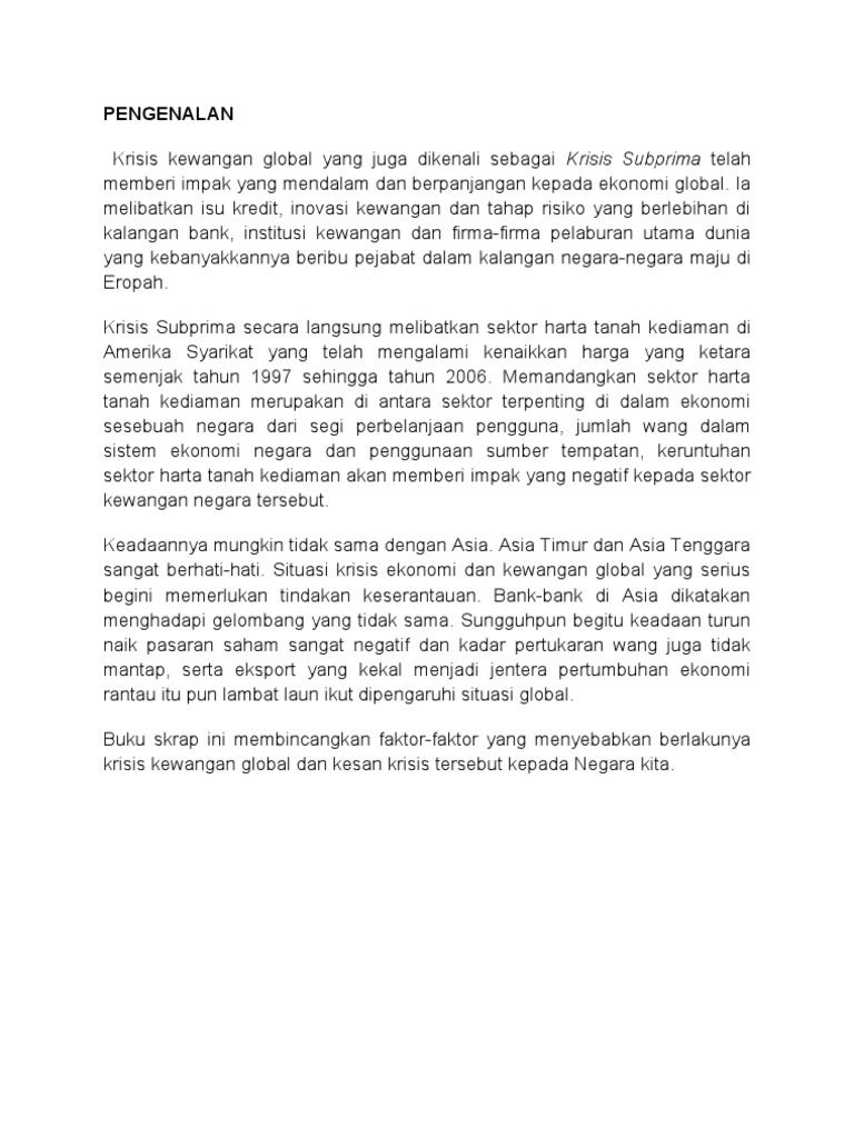 Krisis Ekonomi Dan Kewangan Global Pdf