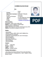 Curriculum Vitae: Numéro de Passeport: R 560246