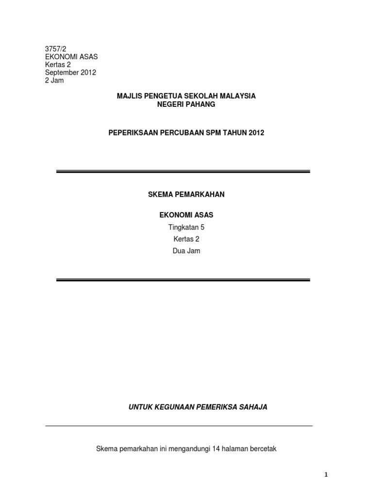 Ekonomi Asas Kertas 2 Percubaan Spm Pahang 2012 Pdf