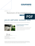 Statement of Accomplishment: Julio Arturo Gomez Ore