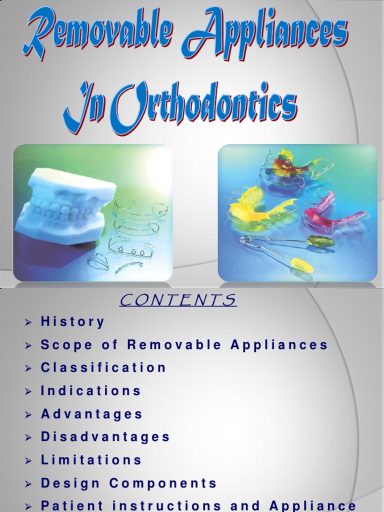 Overview of Removable Orthodontic Appliances | PDF | Tooth | Dental Anatomy