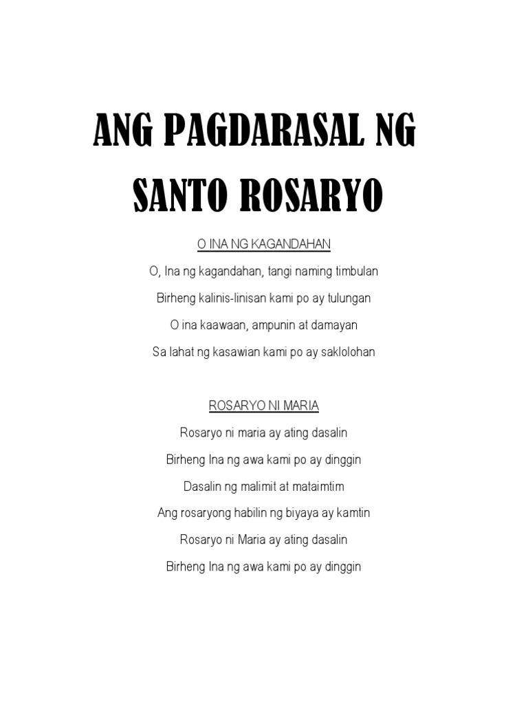 ang pagdarasal ng santo rosaryo pdf free download