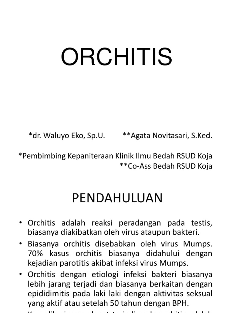 Penanganan dan Etiologi Orchitis | PDF
