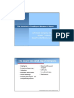 The Structure of the Equity Research Report