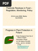 Pesticide Residues in Food  – Regulation, Monitoring, Policy
