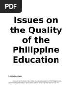 Status of The Quality of The Philippine Education