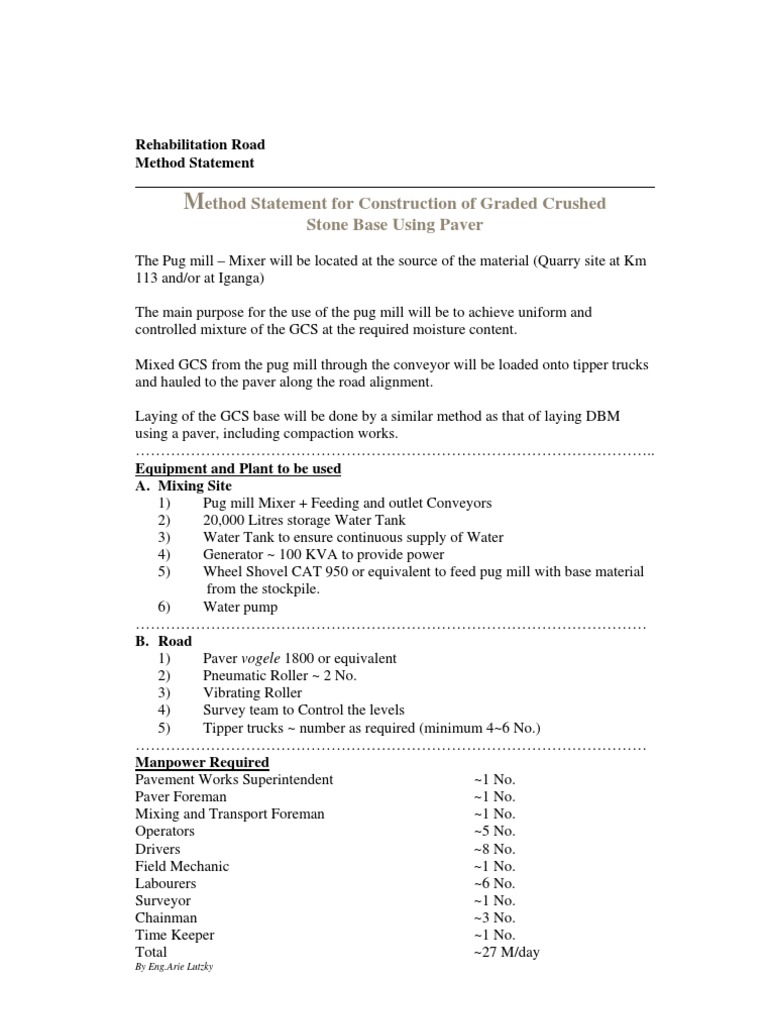 Tack Coat Method Statement Risk Assessment Dust