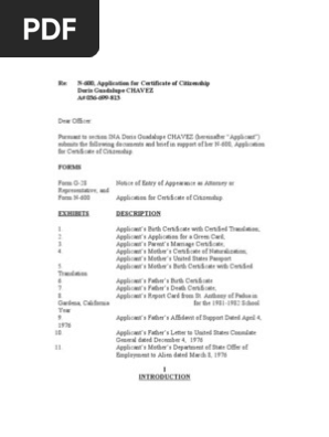 N600 Sample United States Nationality Law Naturalization