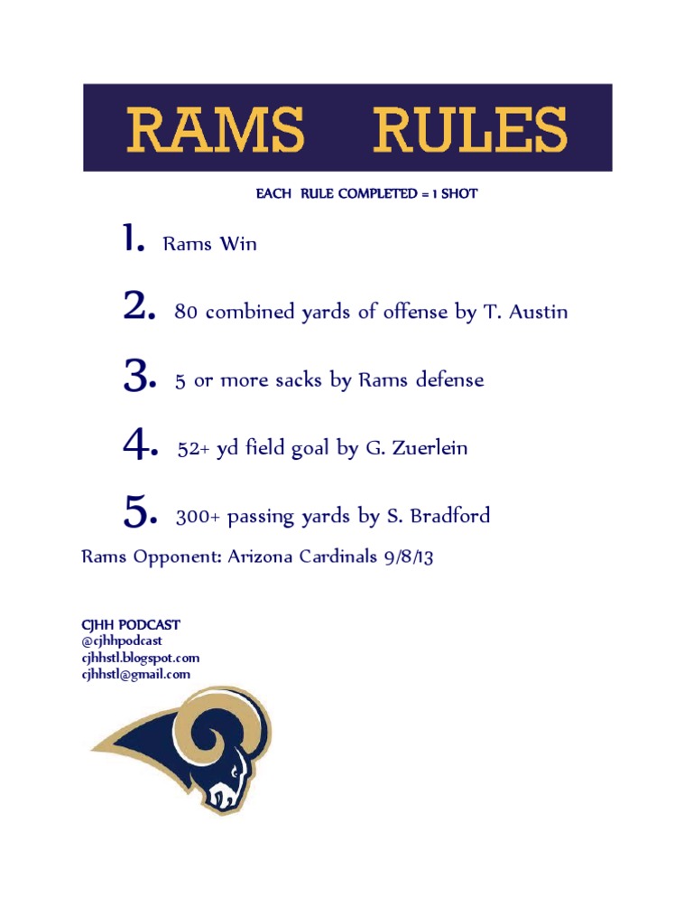 Rams vs. Cardinals Game Rules | PDF