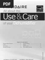 Frigidaire Dehumidifier CAD504DUL Owners Guide