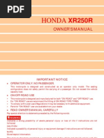 Download Honda XR250 R XR 250 Owners Maintenance Manual by crawdoogie SN166510647 doc pdf