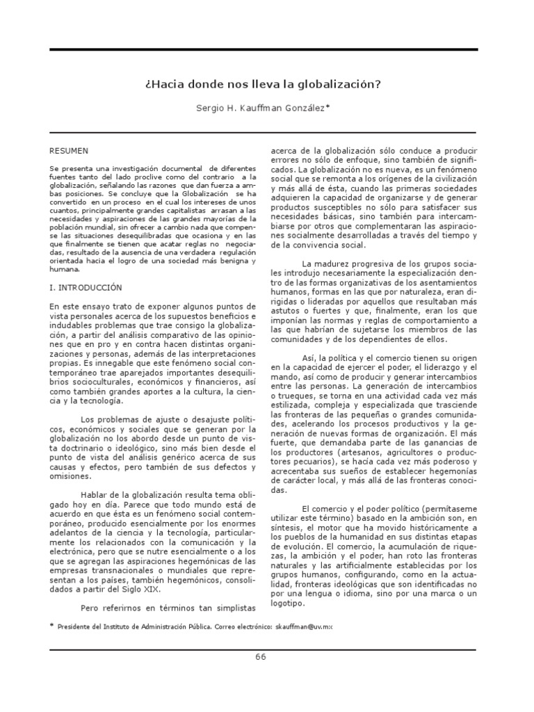 Impactos de la Globalización en la Sociedad | PDF | Globalización | Pobreza