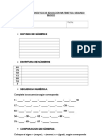 Prueba de Diagnostico de Educacion Matematica Segundo Basico