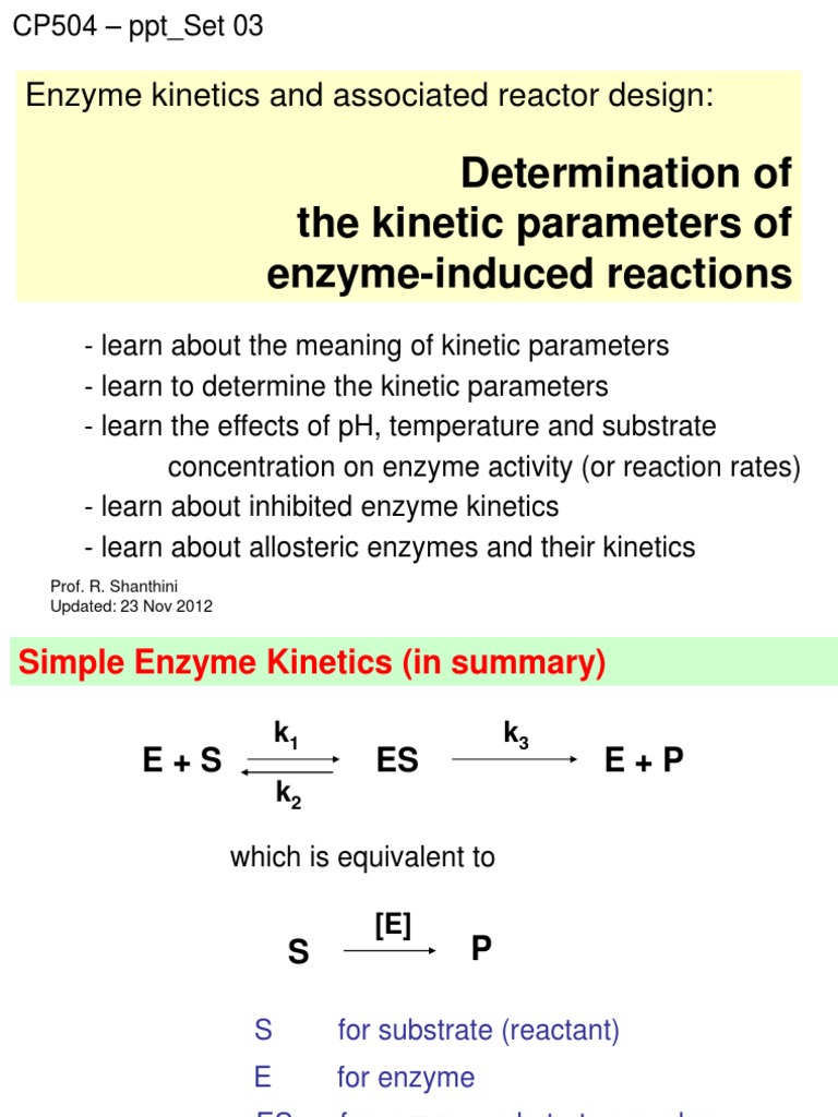 Enzyme Kinetics and Parameter Estimation | PDF | Enzyme Inhibitor ...