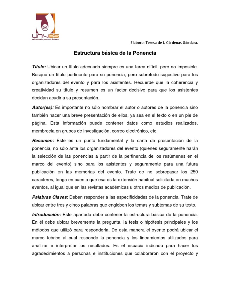 Estructura Basica de La Ponencia | PDF | Ciencia cognitiva | Epistemología