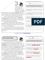 Scientific Method Reading Comprehension