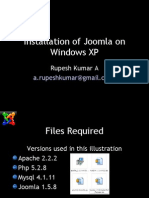 11197649 Installation of Joomla on Windows XP Using Apache Mysql and PHP
