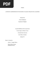 Download LISTENING COMPREHENSION STRATEGIES OF ARABIC-SPEAKING ESL LEARNERS by Saieed MN SN166530677 doc pdf
