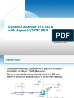 Dynamic Analysis of A CSTR With Aspen HYSYS V8.0: Revised: Nov 27, 2012
