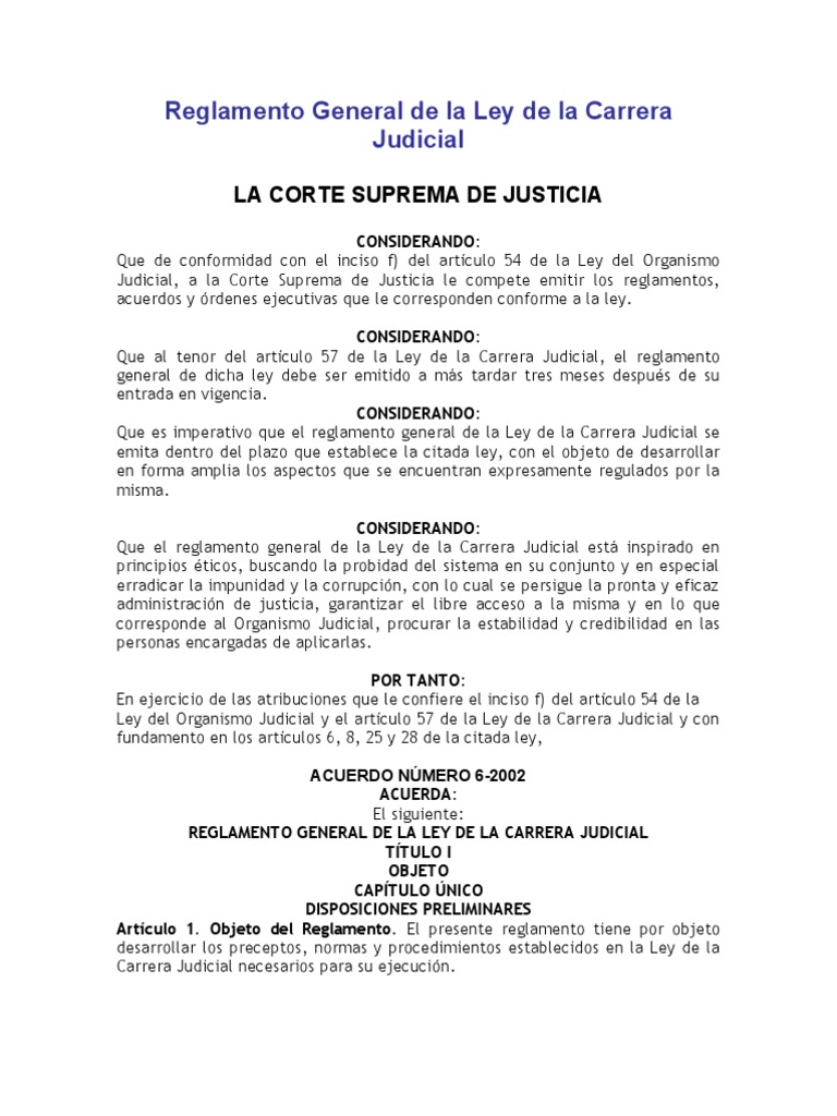 Reglamento de la Carrera Judicial en Guatemala | PDF | Juez | Quórum