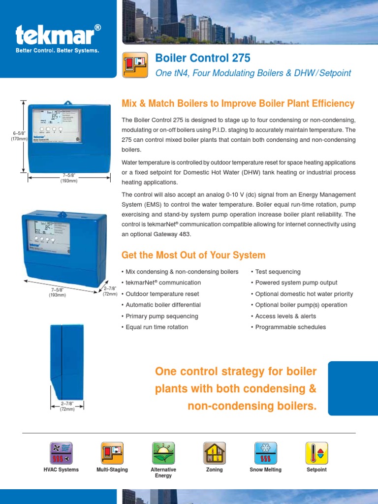 tekmar 275 multi boiler control p9337 02 | Hvac | Water Heating | Free