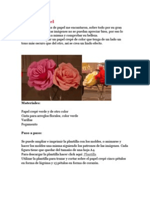 Patrones Plantillas De Flores De Papel Para Imprimir Pdf