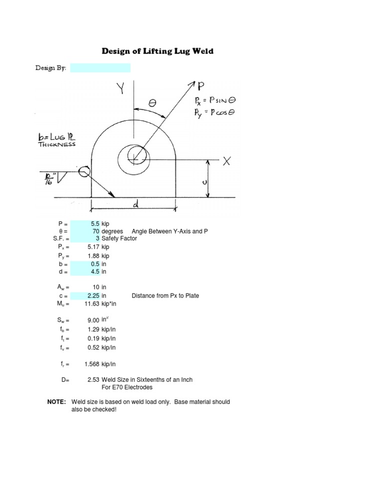 Lifting Lug Weld DesignR1a PDF Electric Heating Welding