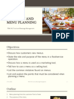 The Menu and Menu Planning