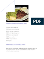 Ingredientes para Los Tallarines Verdes