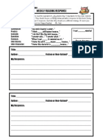 2c reading response log