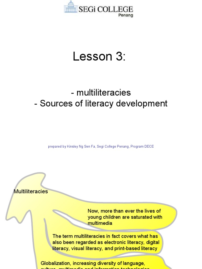 Lesson 3 Multiliteracies | PDF | Literacy | Human Communication
