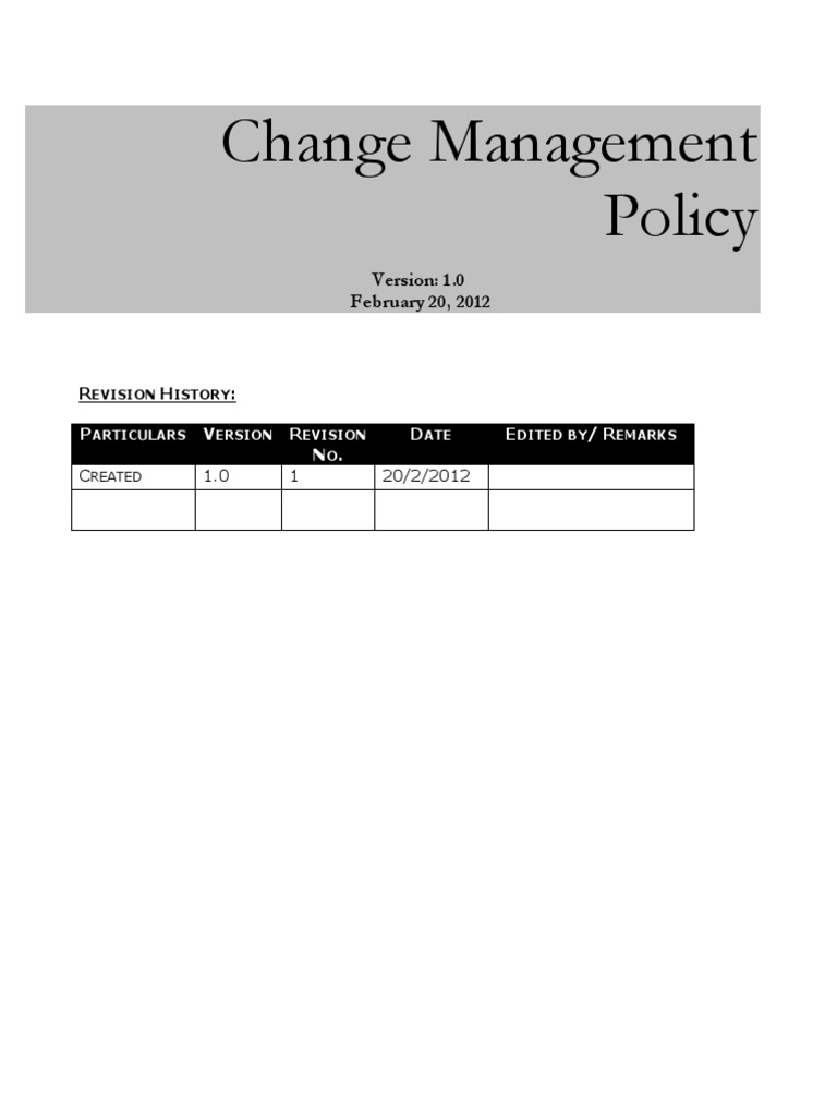 Change Management | PDF